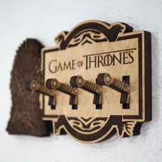 Game of Thrones Key Holder - Iron Throne - Laser cut and laser engraved wood key   292305865565